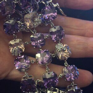 Russian CZs in RODIUM PLATED Settings BRACELET —AUTHENTIC Russian Cubic Zirconia